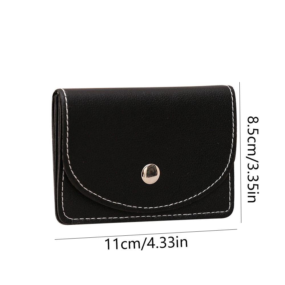 Short Clutch Mini Wallet Magnet Buckle Solid Color Card Holder Portable Thin Card Bag  Men