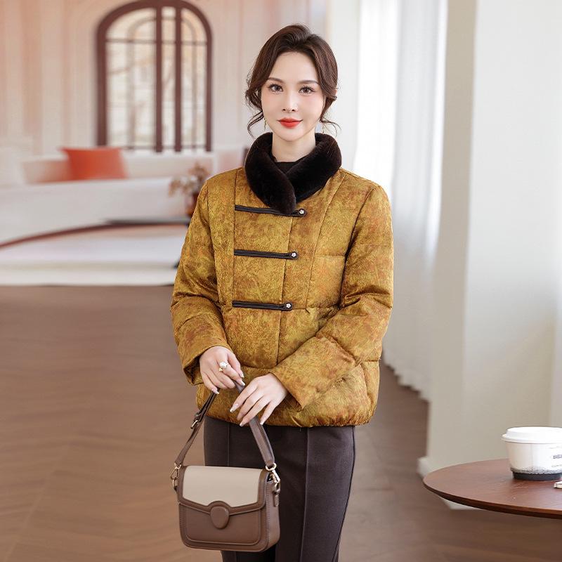 2025 Winter Warm Down Jacket for Middle-Aged & Elderly Women - Thick, Fashionable, Versatile Chinese Style