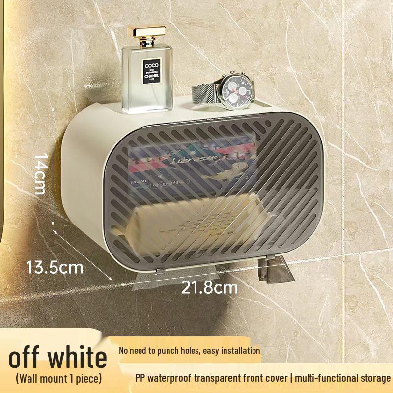 Luxury Multi-Functional Wall-Mounted Toilet Tissue and Storage Box белый