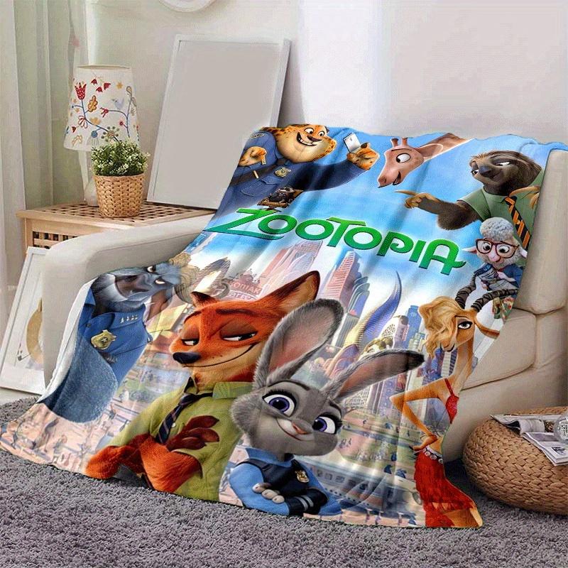 1pc Zootopia Printing Blanket - Soft, All-Season Throw for Living Room, Bedroom,Personalized Gift with Adorable Cartoon Design