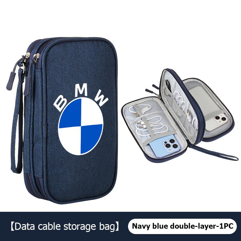 Universal Car Travel Portable Phone Data Line Key Storage Bag For BMW M Performance E36 E46 E60 E90 E91 E92 E93 F30 F20