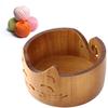 Kuuleyn Wooden Yarn Bowl,Cute Cat Shape Practical Holder,Dispenser Crochet Organizer Storage Supplies for Home Workplace Knitting Crafting Activities