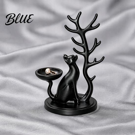 Small Countertop Organizer Cute Cat Tree Branch Jewelry Organizer 3D Printed Earring Bracelet Hair Necklace Display Rack Tie Storage Holder,
