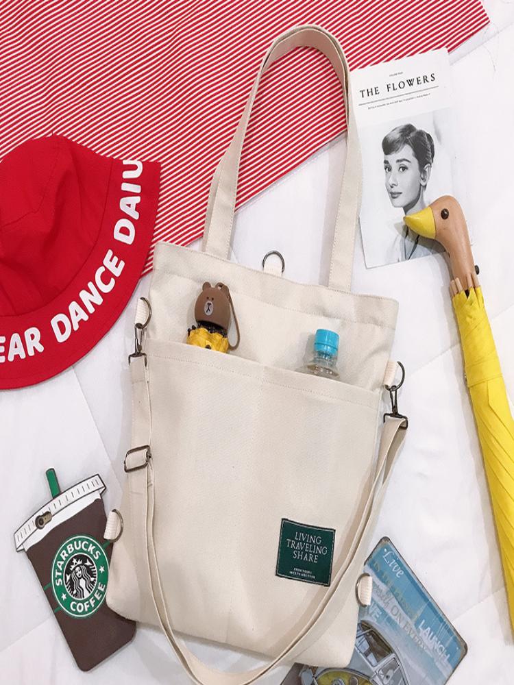Ins Multi-purpose Women's Korean Version of Single Shoulder Canvas Bag Fashion Art College Backpack Class Tutorial Canvas Bag