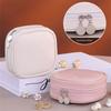 Leather Jewelry Storage Bag With Adjustable Drawstring Design Safely Holds Earrings Necklaces Rings Portable Organizers