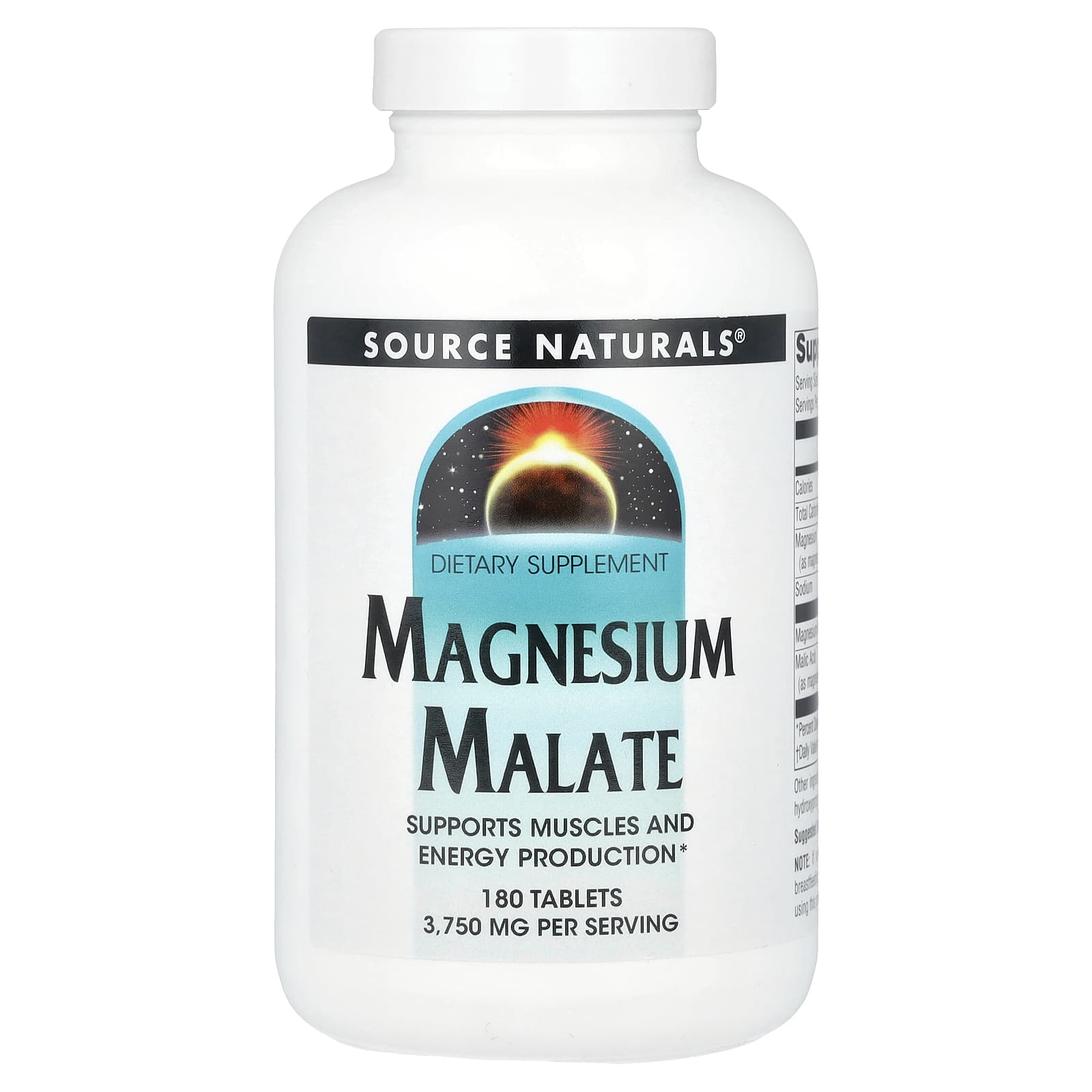 

Source Naturals, Magnesium Malate, 3,750 mg, 180 Tablets (1,250 mg per tablet)