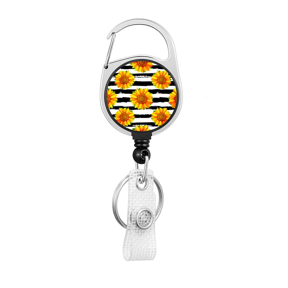Flower Butterfly Chrysanthemum Doctor ID Badge Clip Lanyards Holder Porta Credencial Reel Nurse Retractable Keychain Wholesale