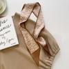 Scarf di Seta Serie Colore Khaki Nude di Alta Qualità, Fascia per Capelli, Nastro Legato sui Capelli, Fiocco Lungo, Nastri di Raso Vintage, Accessori per Capelli