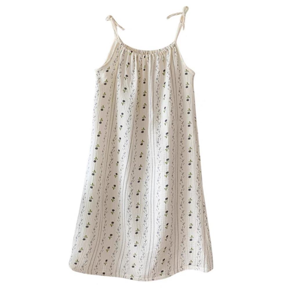 Sweet Cartoon Princess Style Nightgown for Women In Summer New Sexy Suspender Bubble Wrinkle Cloth Home Clothes