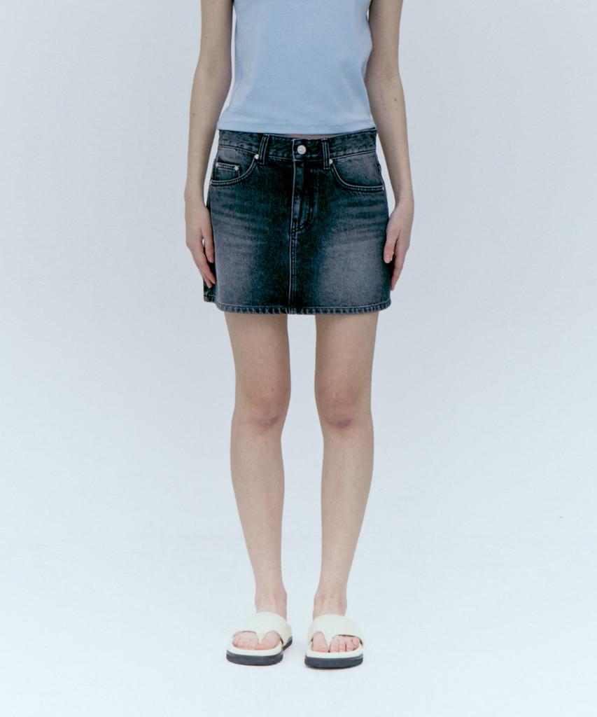 Rest And Recreation Denim Mini Skirt_Black