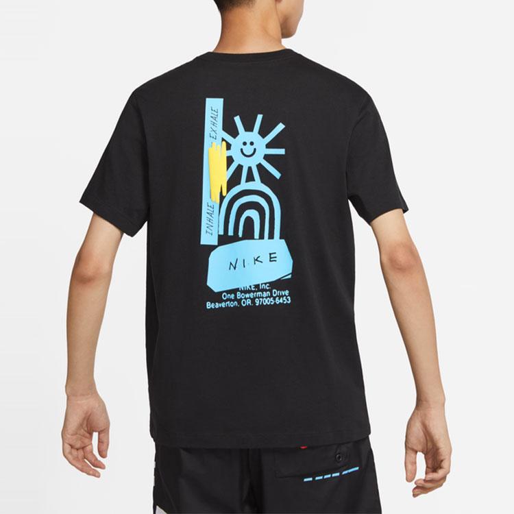 Nike Logo Print Crew Neck Short Sleeve T-Shirt Men Tops Black DR7810-010