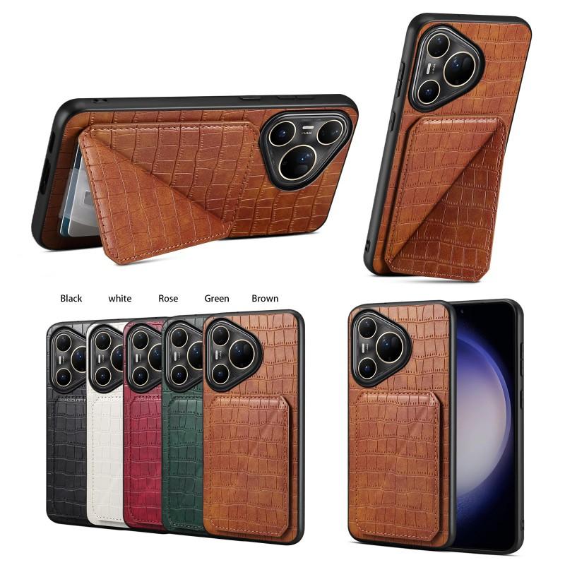 Slim Flip Phone Case With Card Slot Kickstand Pura 80 Ultra Pro P70 Mate70 Series Anti-Drop PU Leather Cover