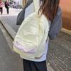 Schoolbag Korean Version Lazy Wind Washed Canvas Schoolbag College Student Backpack Hong Kong Style Floral Splicing Commuter Backpack Female