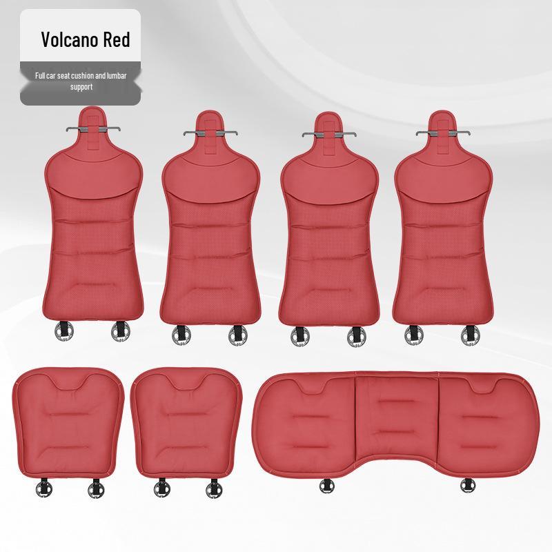 Universal Ventilated Car Seat Cushion for BMW, Mercedes-Benz & Xiaomi - Four Seasons, Lumbar Support, Rear Integrated, Single Driver Seat.