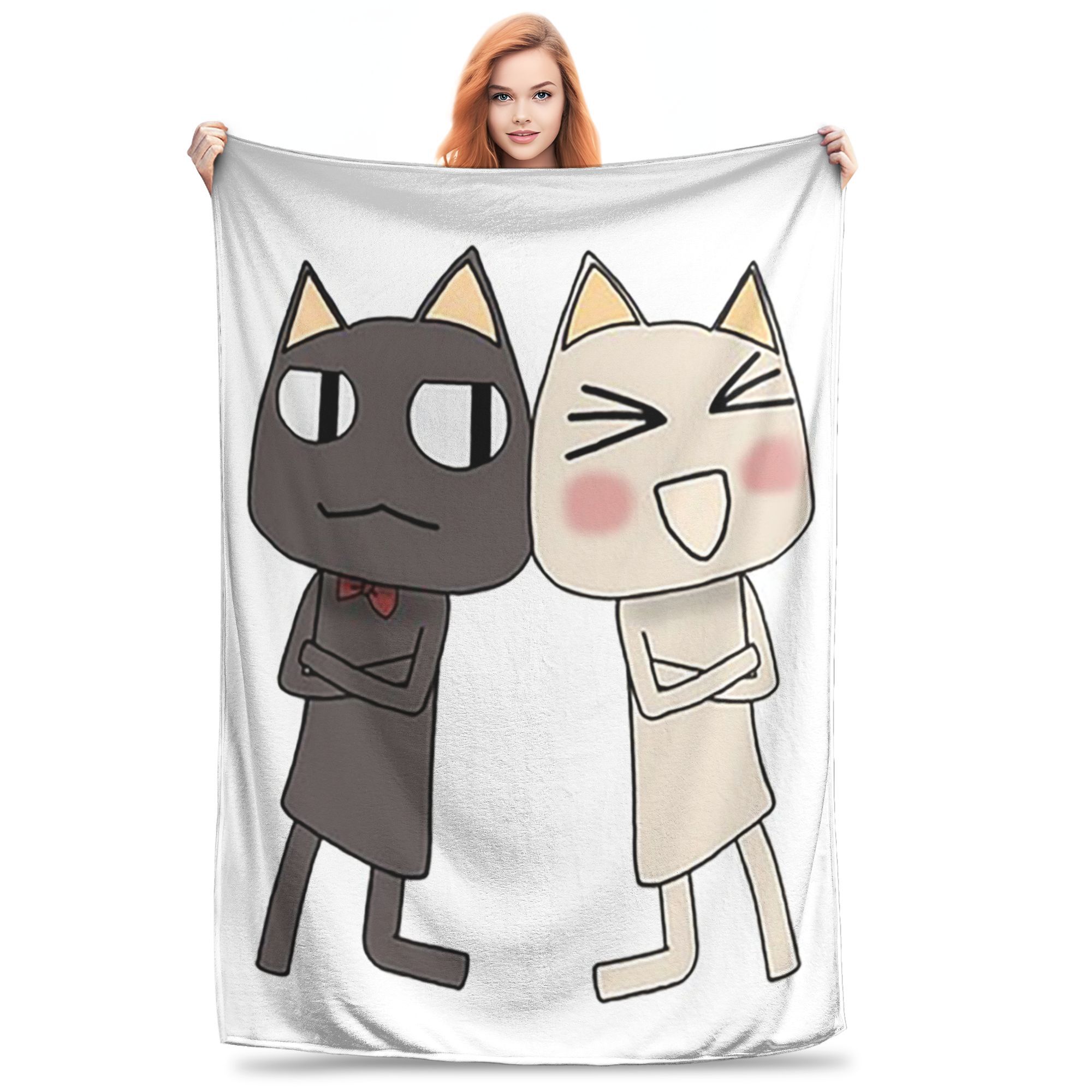 Flannel Throw Blanket Kuro and Toro Warm Plush Blankets Soft Bedspread for Bed Living room Home Picnic Sofa 80x120cm