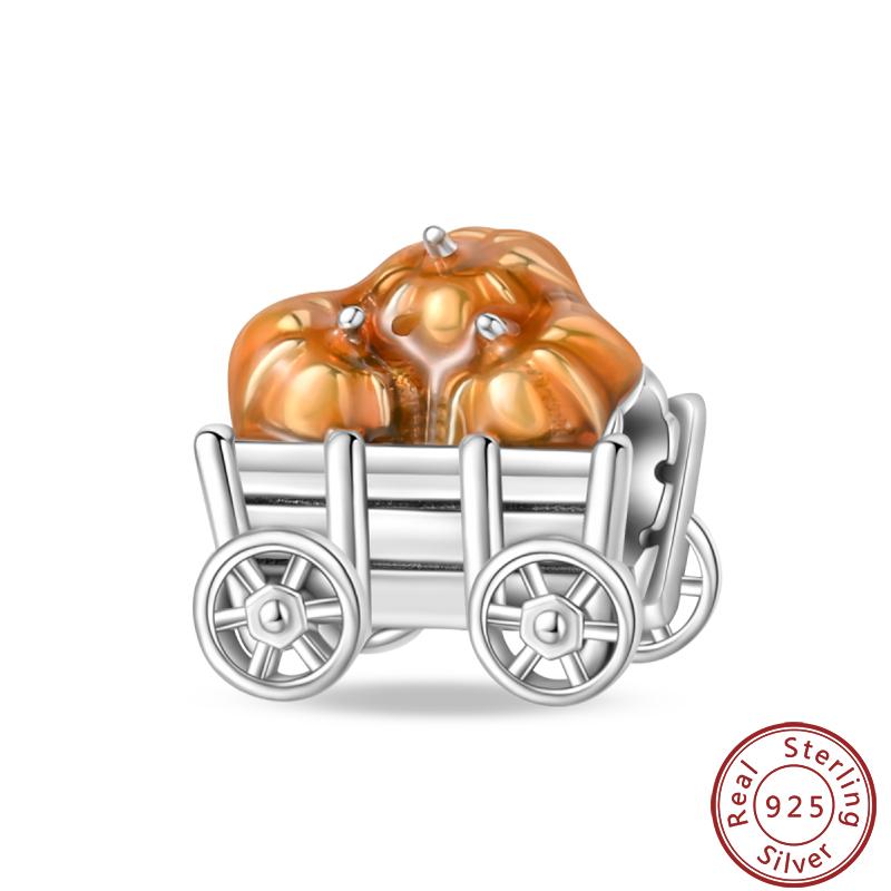 Copper Romantic Autumn Charms Beads Pumpkin Maple Leaf Scarecrow Harvest Pendant 3Mm Diy Fine Jewelry Accessories