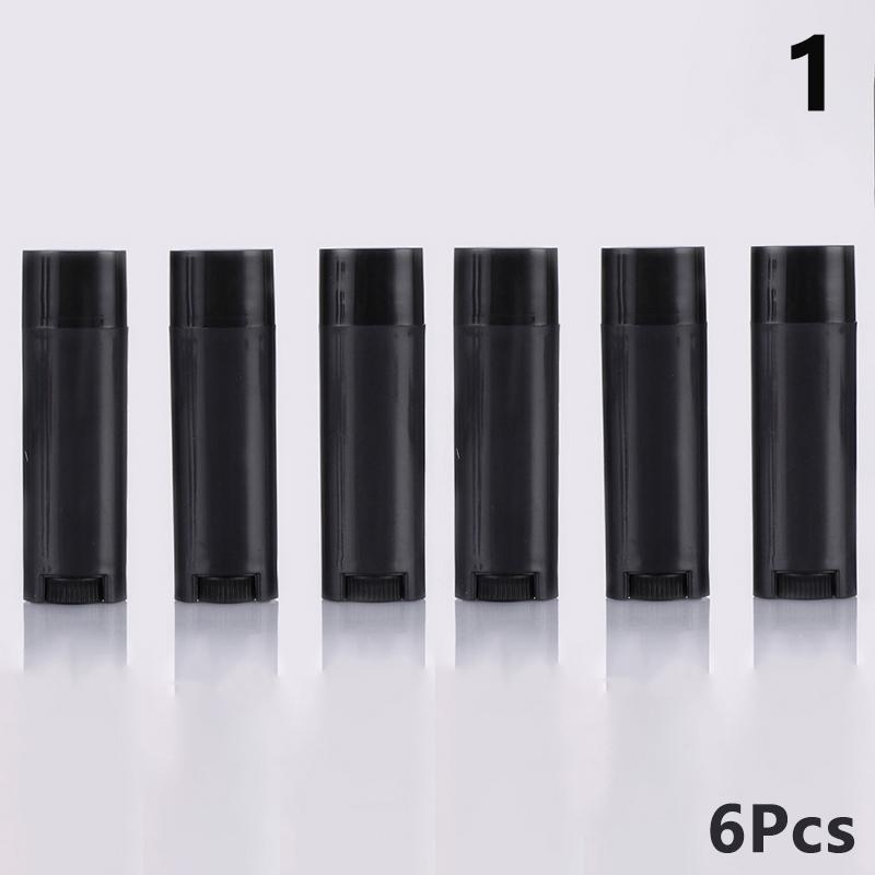 6Pcs/lot 4.5g Rotate Empty Oval Lip Balm Tube Plastic White Solid Perfume Deodorant Containers Portable Makeup Lipstick Tubes