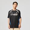 Li Ning Seria Lifestyle Sportowy Retro Amerykański Swobodny Wygodny Prosty Okrągły Dekolt Wszechstronny Krótki Rękaw T-shirt Męskie T-shirty Czarny AHSV759-2