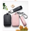 SANRILY Pink Leather Key Fob Cover for Volvo XC90 2019 2020 2021 XC60 S90 V90 XC40 V60 Keyless Full Protector Smart Key Case Shell with Keychain