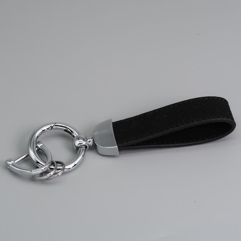 Customizable Microfiber Suede Car Keychain - Laser Engraved Logo Gift