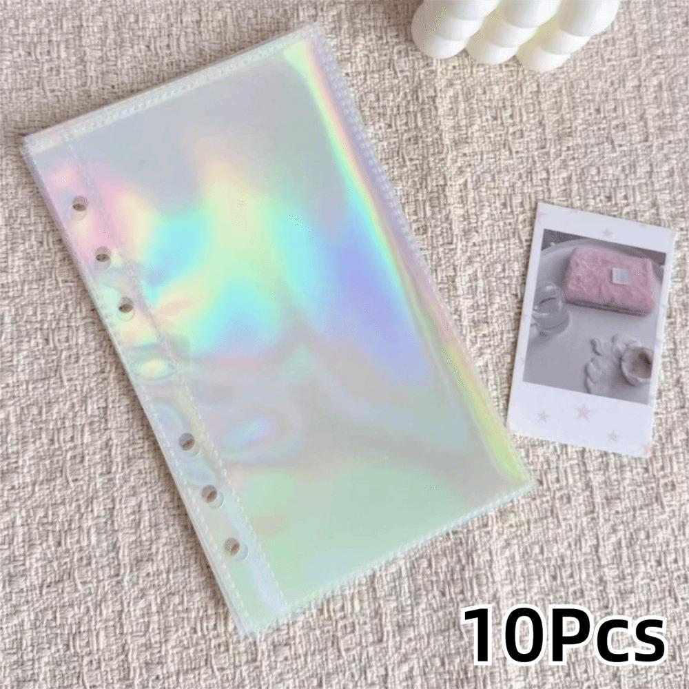 Multiple Pockets Clear Sheets Sleeve DIY Binder Photo Album Refill Pages 4 Hole 4 Ring Card Stamp Die Jewelry Storage