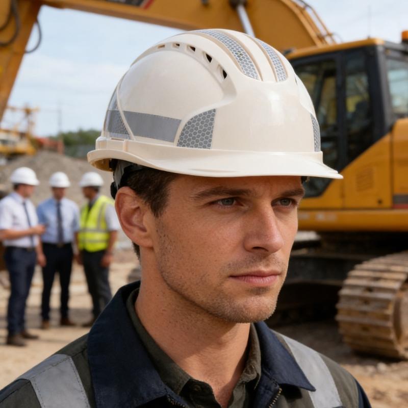 Reflective Safety Hard Hat With Adjustable Strap For Construction Workers And Night Cyclists Practical ABS Plastic