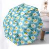 Flowers Florals Themed Folding Umbrella Fashion Auto-Open 8 Iron Ribs Plastic Handle Foldable Sunshade Perfect Christmas Gifts