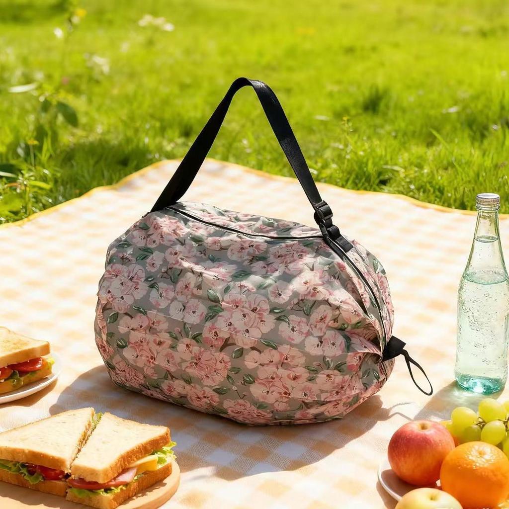 Miljövänlig japansk hopfällbar axelväska – Bärbar, Förstärkt matkasse & Resväska