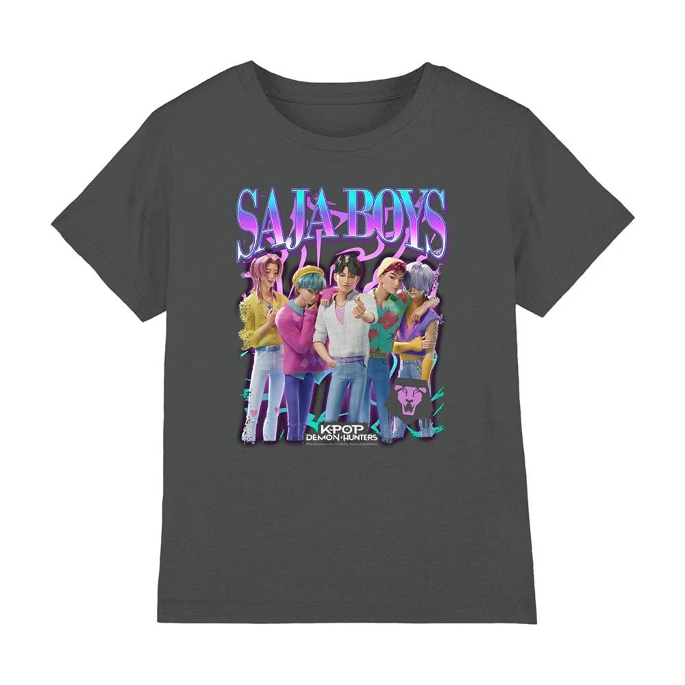 K-Pop Demon Hunters Saja Boys Bootleg Kids T-shirt, Charcoal 100