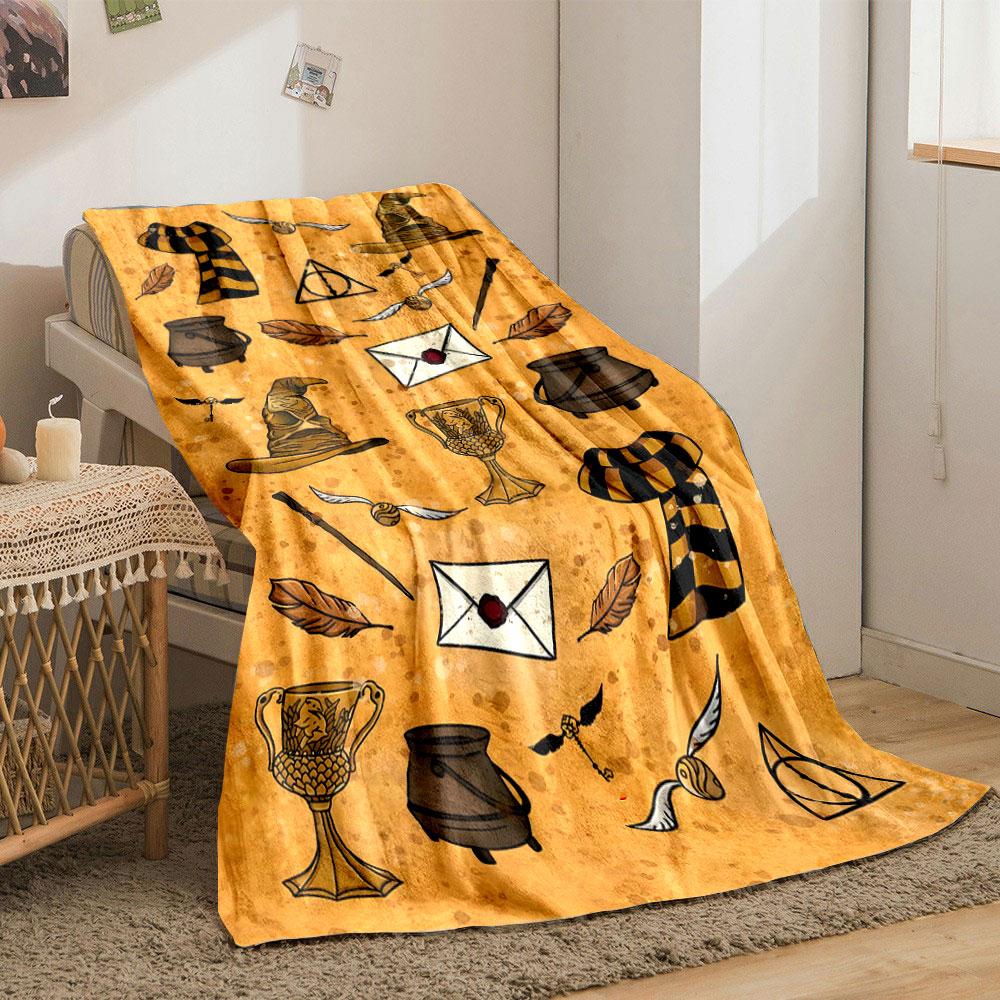Harry Potter Elements Blanket Bedroom Blanket for Livingroom Couch Lunch Break Soft Cozy Throw for Friend's Festival Gift