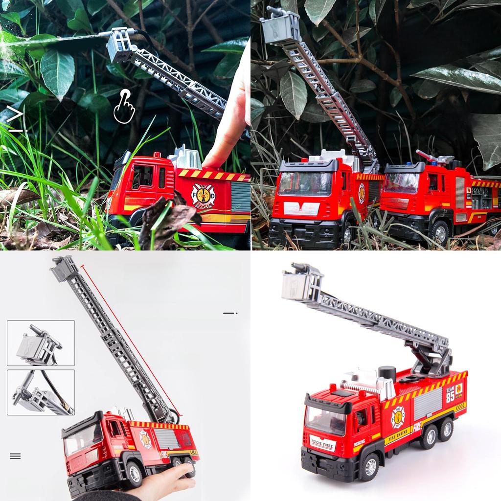 Fire Truck Toy With Alloy Material And Pullback Control For Kids Playroom