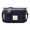 MK Sloan Solid Color Gold Buckle Vintage Flap Commuter Leather Camera Bag Women Shoulder Bag Dark-Blue 30T7GS9L3L-414