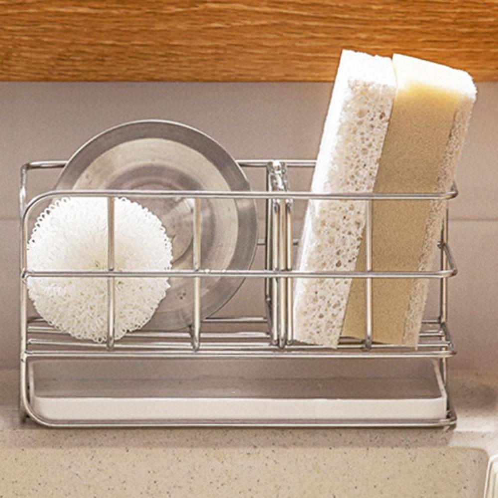 Herausnehmbare Trennwände Abtropfgestell für Küchenspüle mit Abtropfschale Schwammhalter Waschbecken