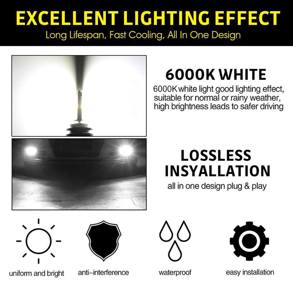 2Pcs H4 H7 LED Headlight H11 H8 H9 H10 H1 H3 Car Fog Light Bulbs 9005 9006 Auto Driving Running Lamps 12000LM 80W 12V