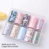 Flower Nail Foils Transfer Paper Stickers 50pcs Colorful Floral Adhesive Nail Wraps for DIY Salon Design Art Decor