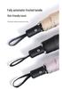 8-Rib Automatic Three-Fold Umbrella with Logo, Thickened Black Glue for Sun and Rain