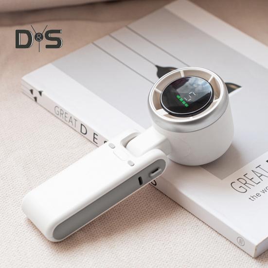 Handventilator für unterwegs, tragbar, 5-stufig einstellbar, Mini-Ventilator, faltbar, Schreibtischventilator mit Lanyard, Digitalanzeige für die Tasche im Freien