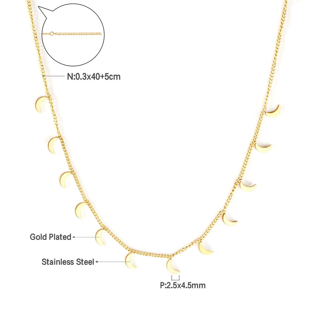 Woman Collier Golden Chains Necklaces Bohemia Star Heart Elegant Stainless Steel Jewelry Trendy