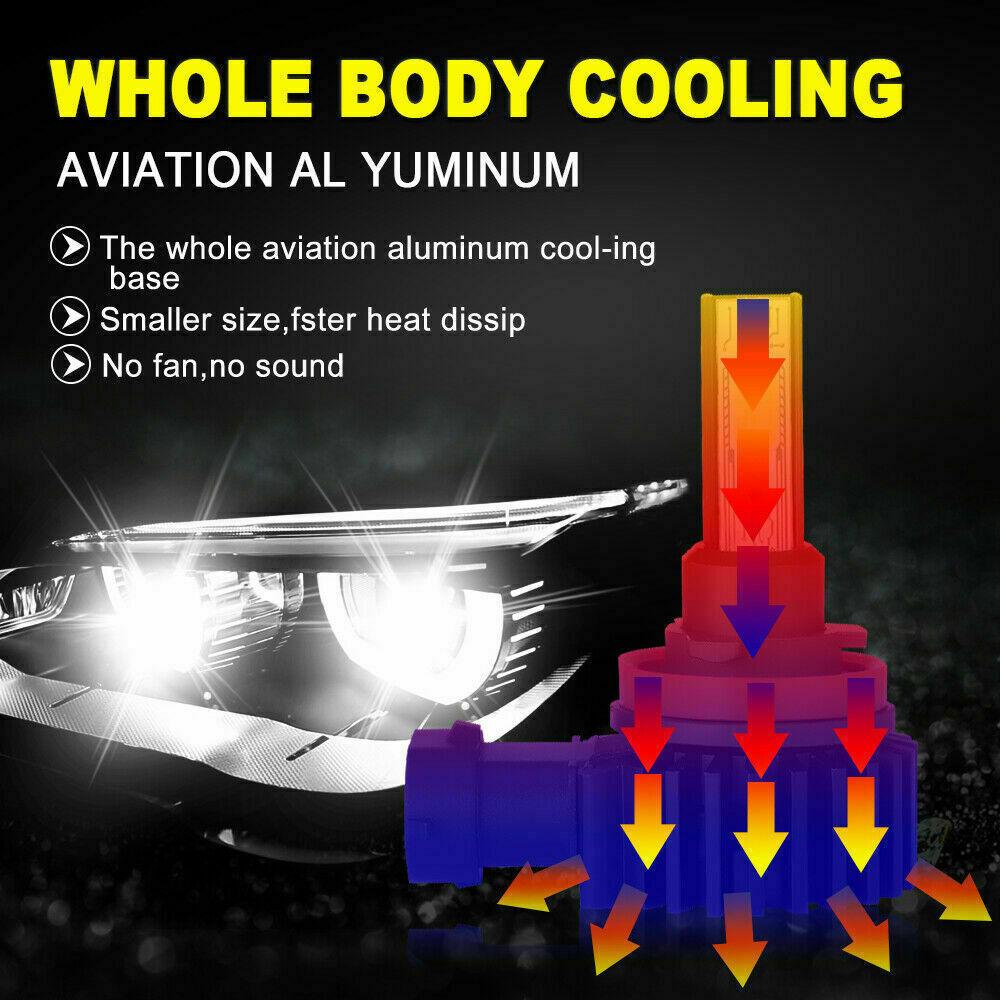 Kit 2 buc H11 H8 H9 LED faruri super luminoase 330000LM Fascicul HI/LO 6000K
