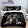 Black Pitbull Pattern Bedding Home Decoration Birthday Gift (1 * duvet cover + 2 * pillowcase, without core)