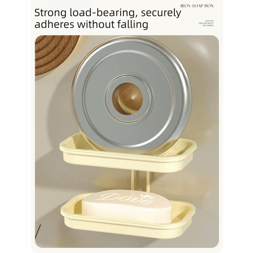 1/2 Layer Suction Cup Soap Dish Detachable Wall Mounted Soap Rack No-Drill Soap Drain Box  Toilet