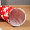 Foldable Red Christmas Cat Tunnel & Donut Bed for Autumn/Winter