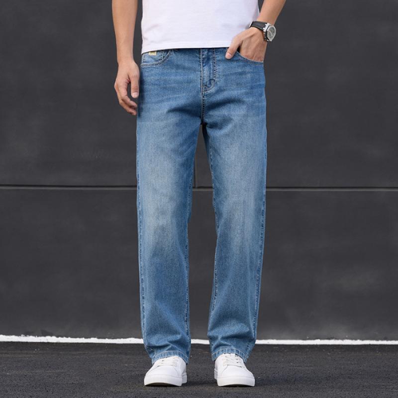 JYL Тонкие джинсы мужские эластичные широкие прямые новые широкие брюки повседневные ретро брюки. 30