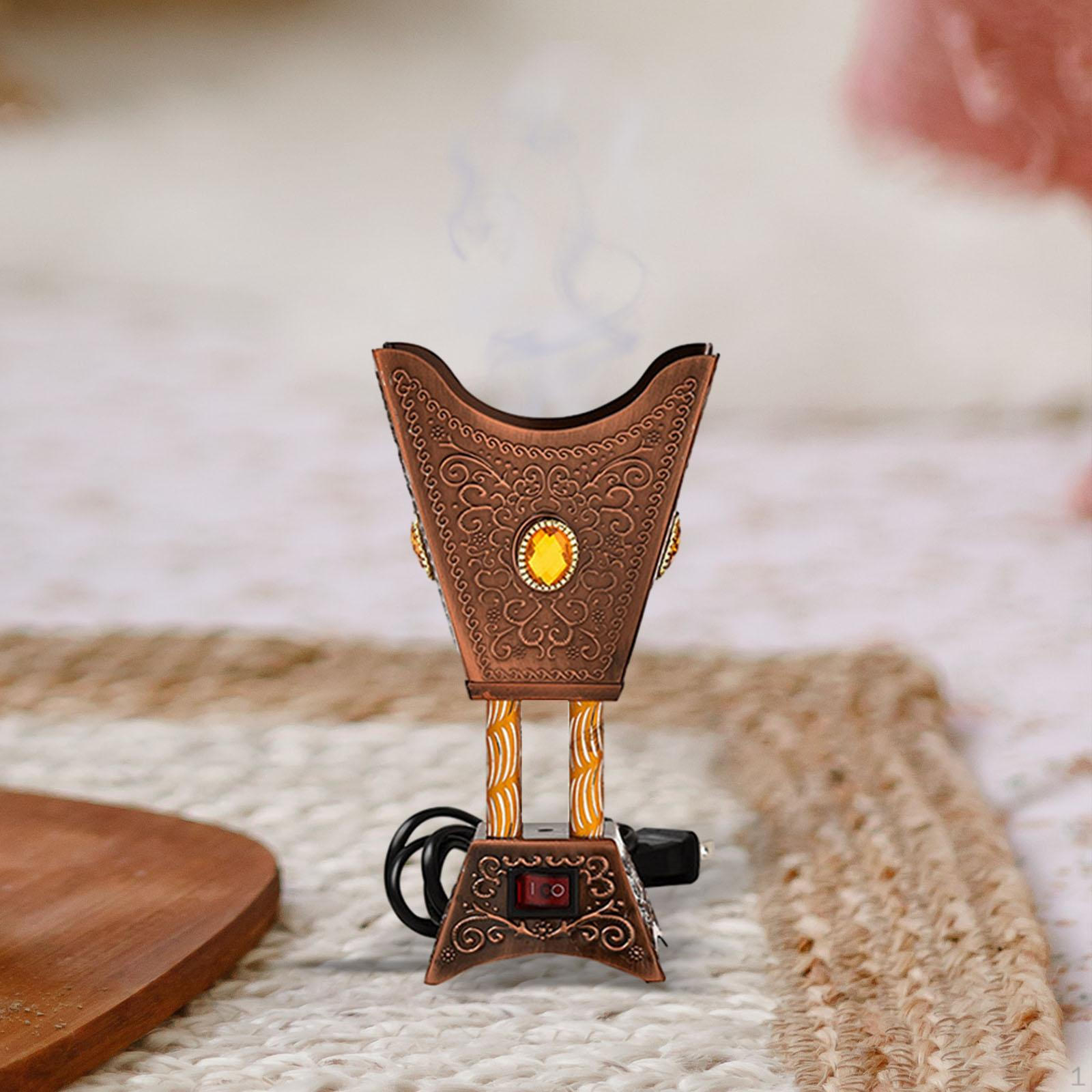 

Электрическая курильница, адаптер ЕС, железный держатель для благовоний для медитации, офиса, спальни, красная медь