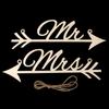 1 Pair MR MRS Shape Arrows Signs Wedding Party Chair Decoration Photography Prop
