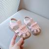 Toddlers Baby Kids Princess Shoes for Girls Toe-covered Anti-kick T-strap with Bowtie Sweet Summer Sandals Cut-outs 2025 Summer