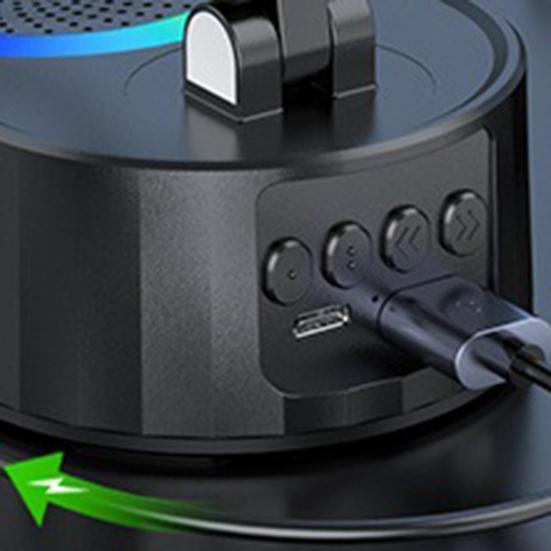 Cep Telefonu Standı 360 Derece Dönebilen Kablosuz Ses Bluetooth Uyumlu Hoparlör Telefon Tutucu Renkli Ortam Işığı ile