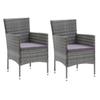 Maison Exclusive - Ensemble à manger de jardin coussins 3pcs Résine tressée Gris