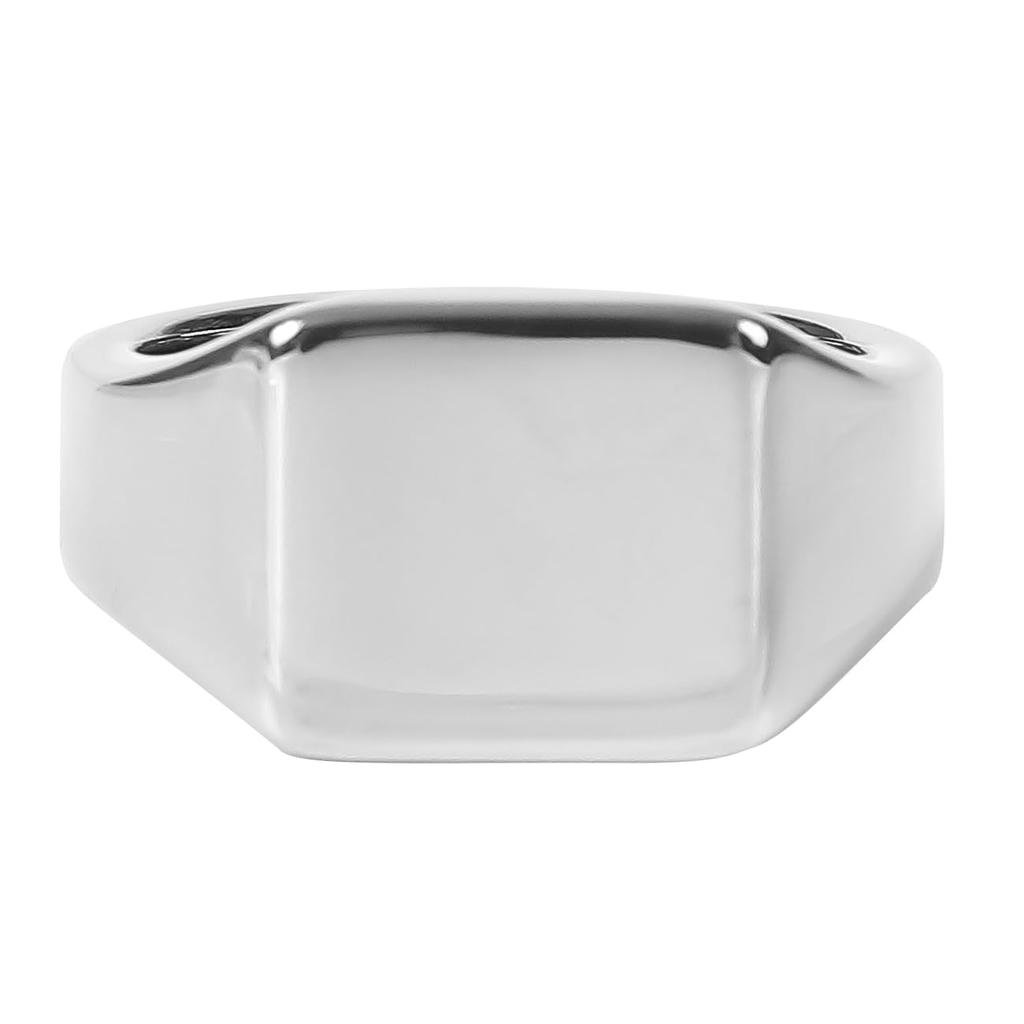 [sakuto] Wolfram-Siegelring für Herren, Silberfarbe, Spiegelpoliert, 1,2 cm Breit, Siegelring (21)