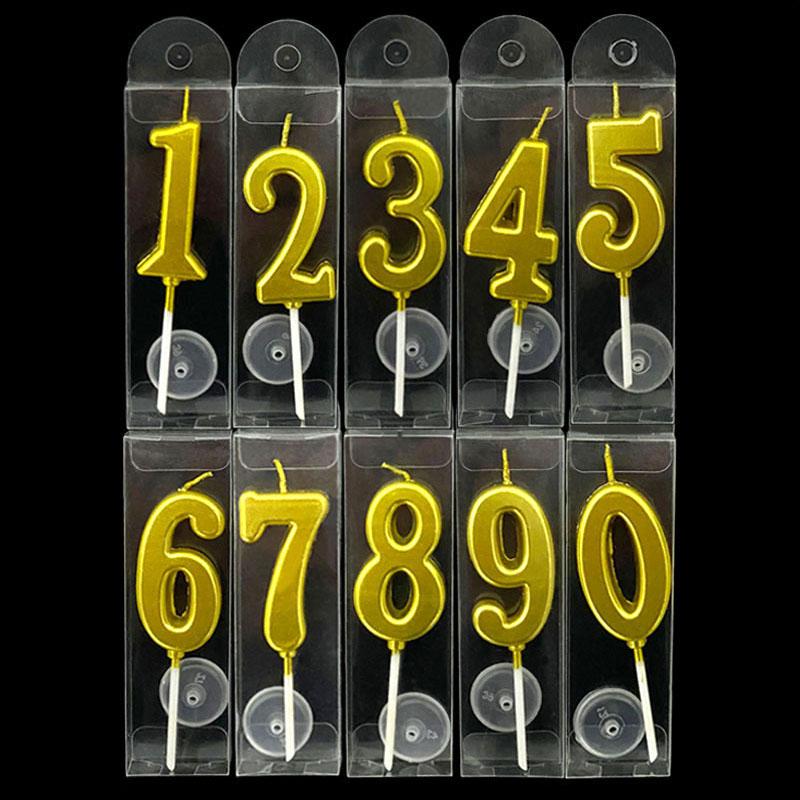 50 Gold Number Candle Cake Toppers, Individually Boxed for Kids First Birthday